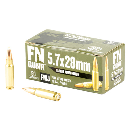 FN 10700032 Gunner Target Full Metal Jacket 40 Grain 5.7x28mm FN 1700 fps 50 Per Box - 1000/Case