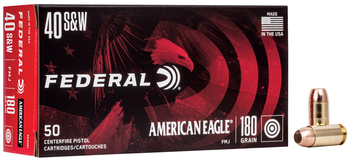 Federal American Eagle Handgun 40 S&W 180 gr FMJ 50 Per Box  - 1000/Case