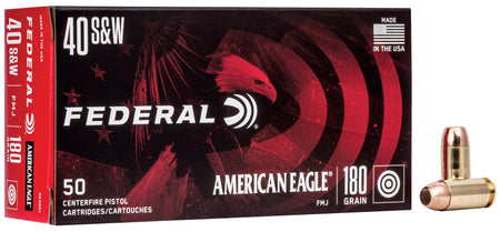 Federal American Eagle Handgun 40 S&W 180 gr FMJ 50 Per Box  - 1000/Case