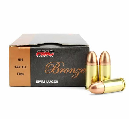PMC 9mm Luger / Parabellum Bronze Full Metal Jacket 147 Grain 50/Box 975 FPS