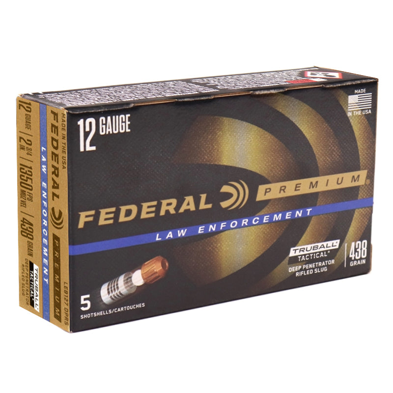 Federal Law Enforcement 12 Gauge Ammo 438 Grain 2 3/4” Deep Penetrator Rifled Slug - LEB127DPRS