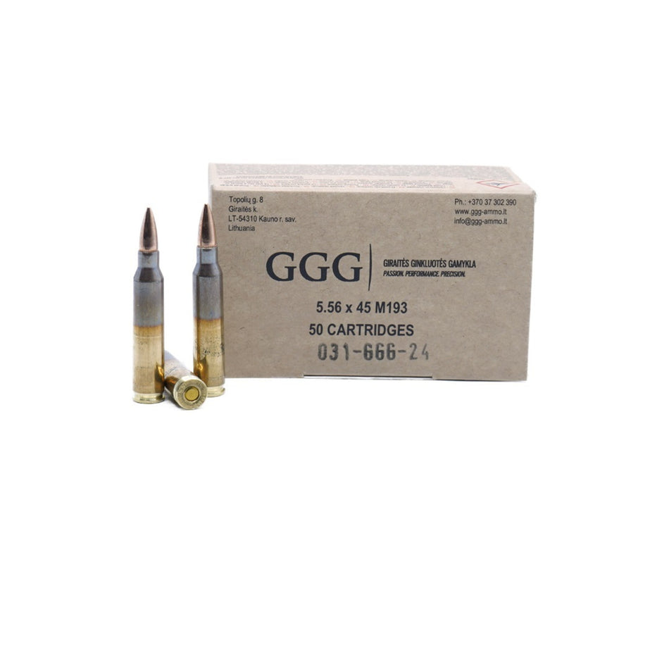 GGG 5.56x45mm NATO M193 55 Grain FMJ 50 Per Box - 1200/Case