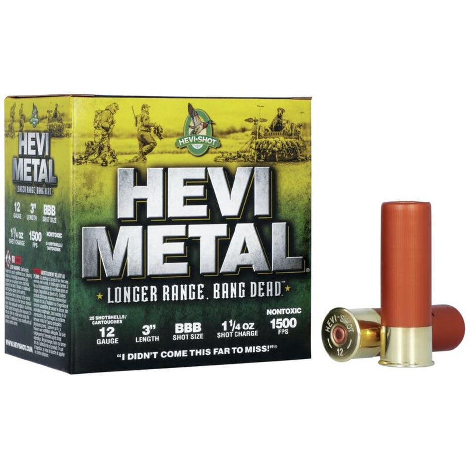 HEVI-Shot 12 Gauge HEVI-Metal Longer Range BBB 1-1/4 oz 3 in 25/Box