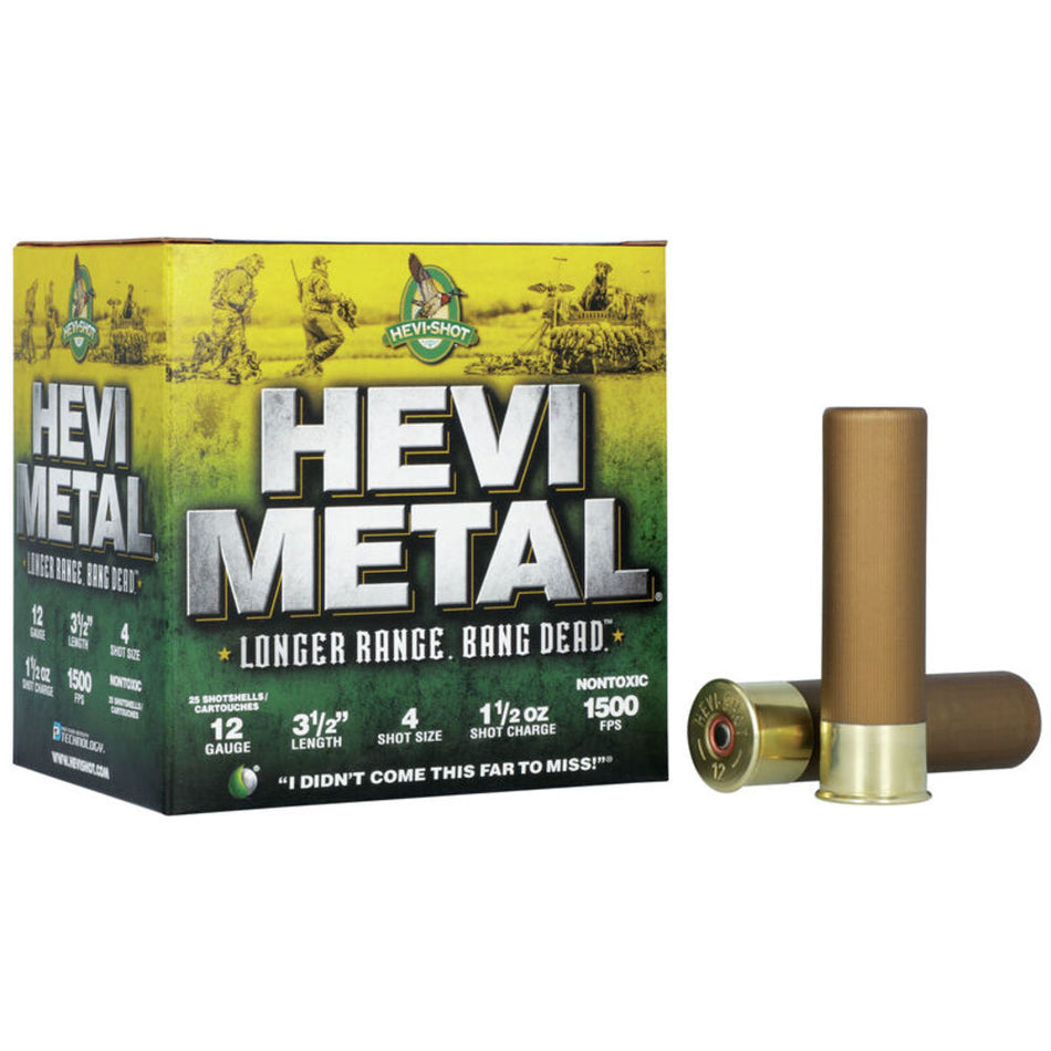 HEVI-Shot 12 Gauge HEVI-Metal Longer Range #4 1-1/2 oz 3.5 in 25/Box