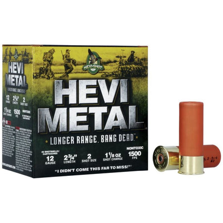HEVI-Shot 12 Gauge HEVI-Metal Longer Range #2 1-1/8 oz 2.75 in 25/Box