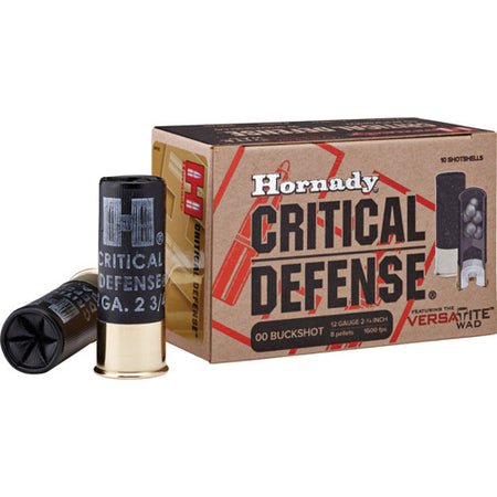 Hornady 12 Gauge Critical Defense 8 Pellets 00 Buck 1-1/2 oz 2.75 in 10/Box