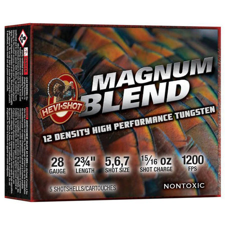 HEVI-Shot 28 Gauge MAGNUM BLEND #5 / 6 / 7 15/16 oz 2.75 in 5/Box