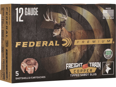 Federal 12 Gauge Freight Train Sabot Slug Slug 11/16 oz 2.75 in 5/Box 1900 FPS