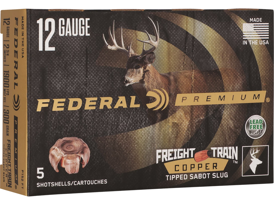 Federal 12 Gauge Freight Train Sabot Slug Slug 11/16 oz 2.75 in 5/Box 1900 FPS