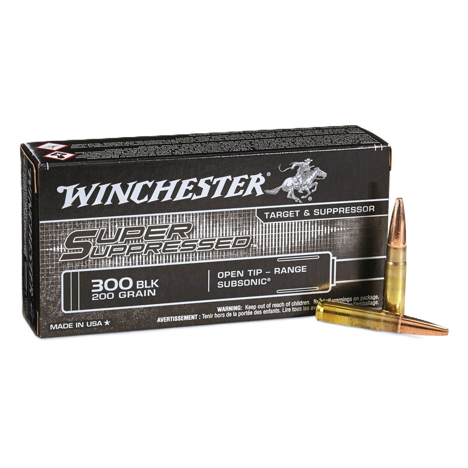 Winchester .300 AAC Blackout Super Suppressed Open Tip Range 200 Grain 20/Box
