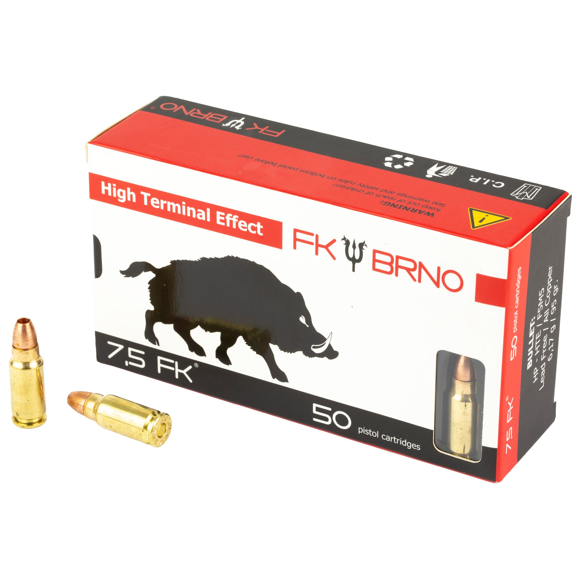 FK Brno 7.5 FK F5 Copper Hollow Point 95 Grain 50/Box