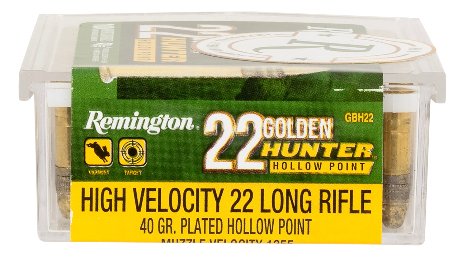 Remington .22 Long Rifle Golden Hunter Plated Hollow Point 40 Grain 100/Box