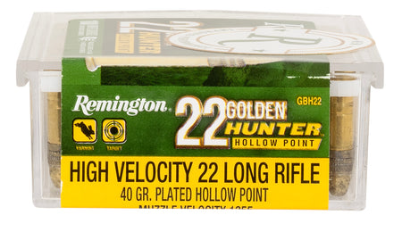 Remington .22 Long Rifle Golden Hunter Plated Hollow Point 40 Grain 100/Box