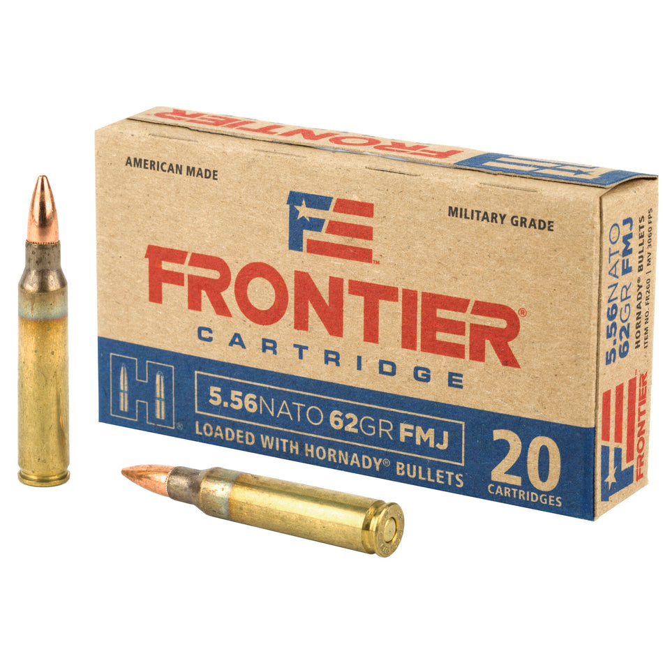 Frontier Cartridge 5.56x45mm NATO Lake City Military Grade Full Metal Jacket 62 Grain 20/Box