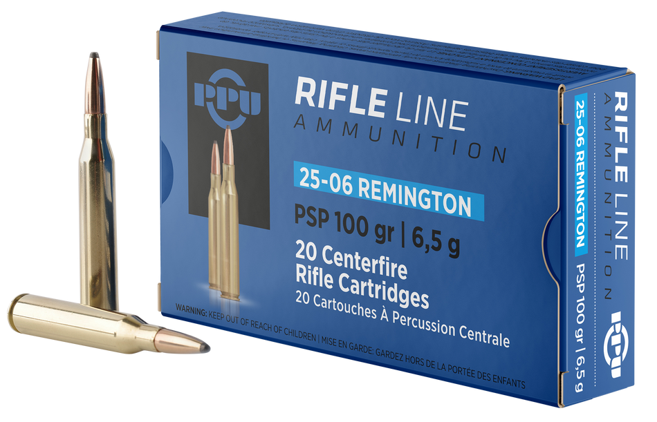 Prvi Partizan .25-06 Remington Rifle Pointed Soft Point 100 Grain 20/Box