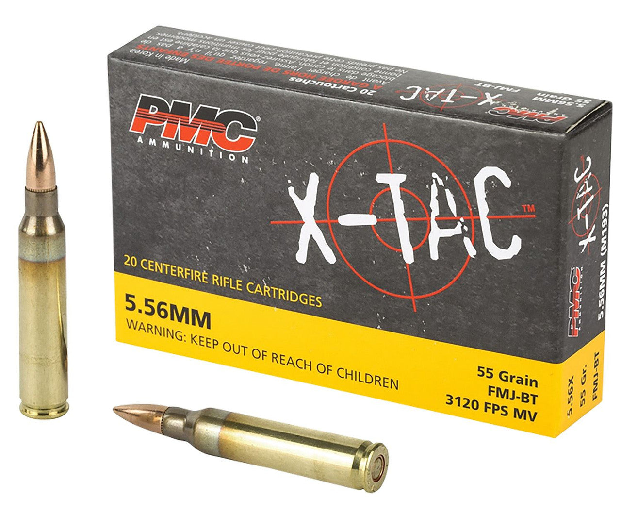 PMC 5.56x45mm NATO 55 gr FMJ 20 Per Box - 1000/Case