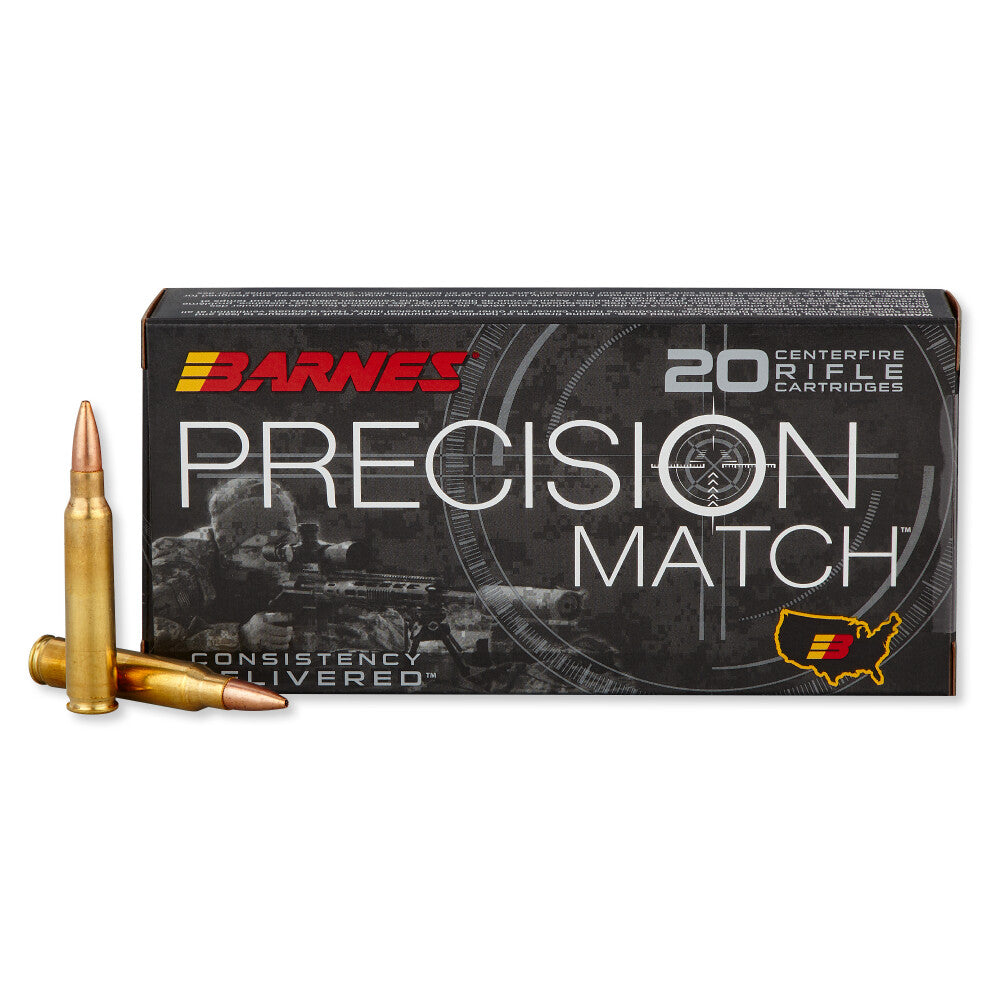 Barnes 5.56x45mm NATO Precision Match Open Tip Match Boat Tail 85 Grain 20/Box