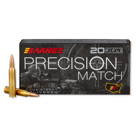 Barnes 5.56x45mm NATO Precision Match Open Tip Match Boat Tail 85 Grain 20/Box