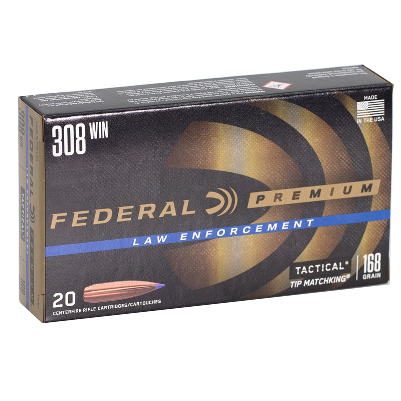 Federal Tactical TRU 308 Winchester Ammo 168 Grain Tactical Ballistic Tip