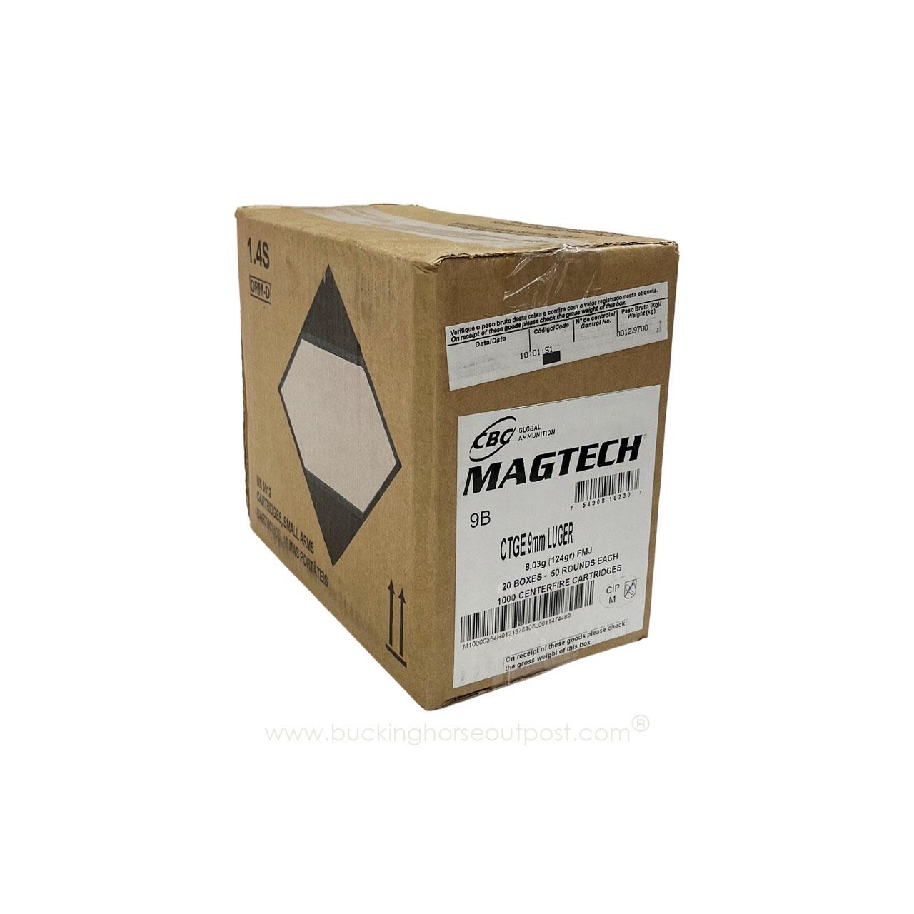 Magtech 9mm Luger / Parabellum Sport Shooting Range/Training Full Metal Jacket 124 Grain 1000/Box