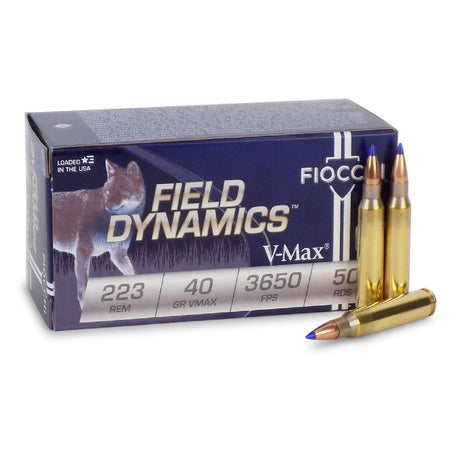 Fiocchi .223 Remington Extrema Field Dynamics Hornady V-Max 40 Grain 200/Box