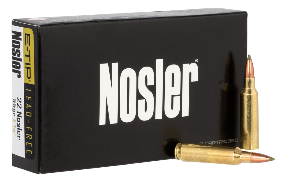 Nosler .22 Nosler Expansion Tip E-Tip Lead-Free 55 Grain 20/Box