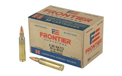 Frontier Cartridge 5.56x45mm NATO Lake City Military Grade XM193 Full Metal Jacket 55 Grain 50/Box [Item 1832]