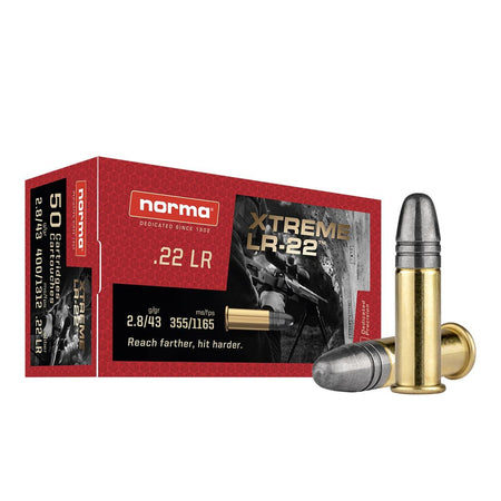 Norma .22 Long Rifle Xtreme LR-22 Lead Round Nose 43 Grain 50/Box