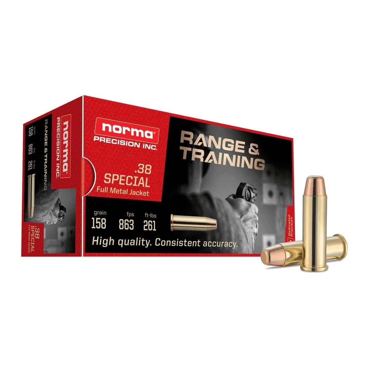 Norma .38 Special Range & Training Full Metal Jacket 158 Grain 50/Box