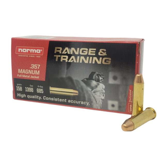Norma .357 Magnum Range & Training Full Metal Jacket 158 Grain 50/Box