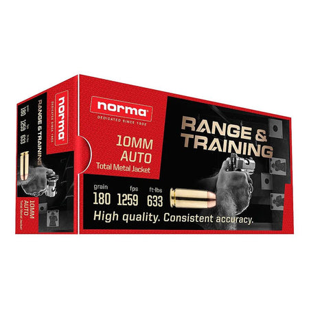Norma 10mm Auto Range & Training Total Metal Jacket 180 Grain 50/Box