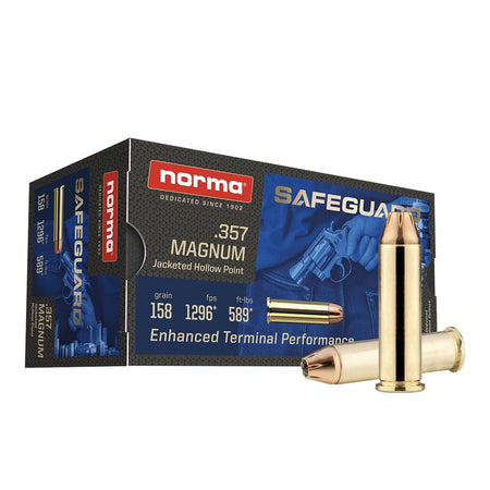 Norma .357 Magnum Safeguard Jacketed Hollow Point 158 Grain 50/Box
