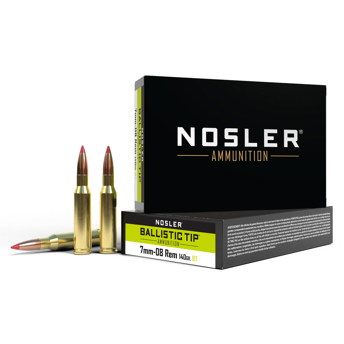 Nosler 7mm-08 Remington  Spitzer Ballistic Tip 140 Grain 20/Box
