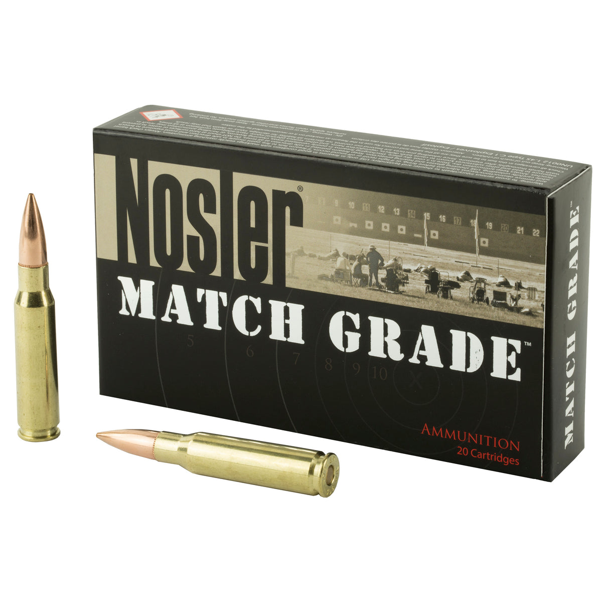 Nosler .308 Win / 7.62x51mm Match Custom Competition Jacketed Hollow Point 168 Grain 20/Box