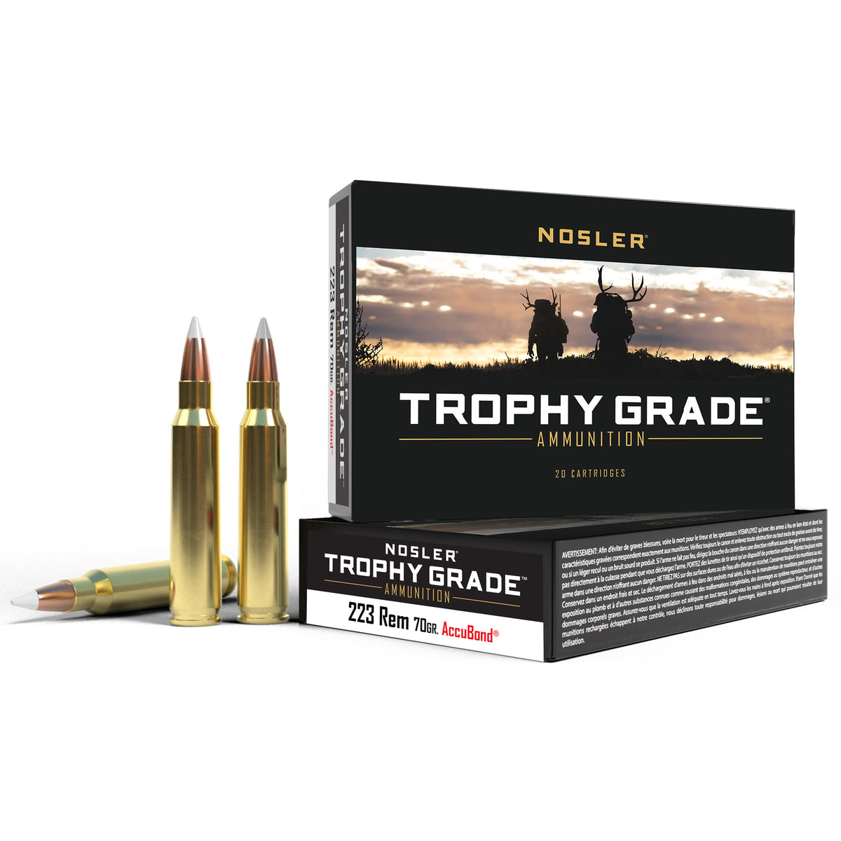 Nosler .223 Remington Trophy Match Grade AccuBond Soft Point 70 Grain 20/Box
