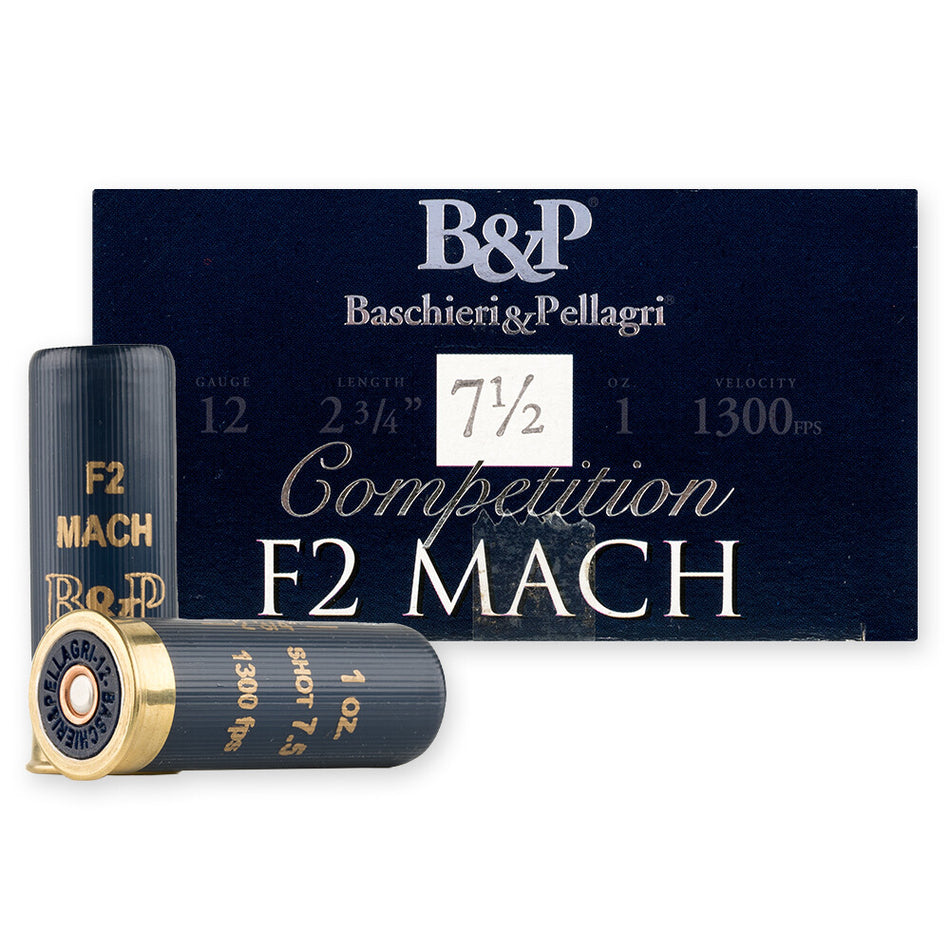 Baschieri and Pellagri 12 Gauge Competition F2 Mach F2 Mach Professional Handicap #7.5 1 oz 2.75 in 25/Box 1300 FPS