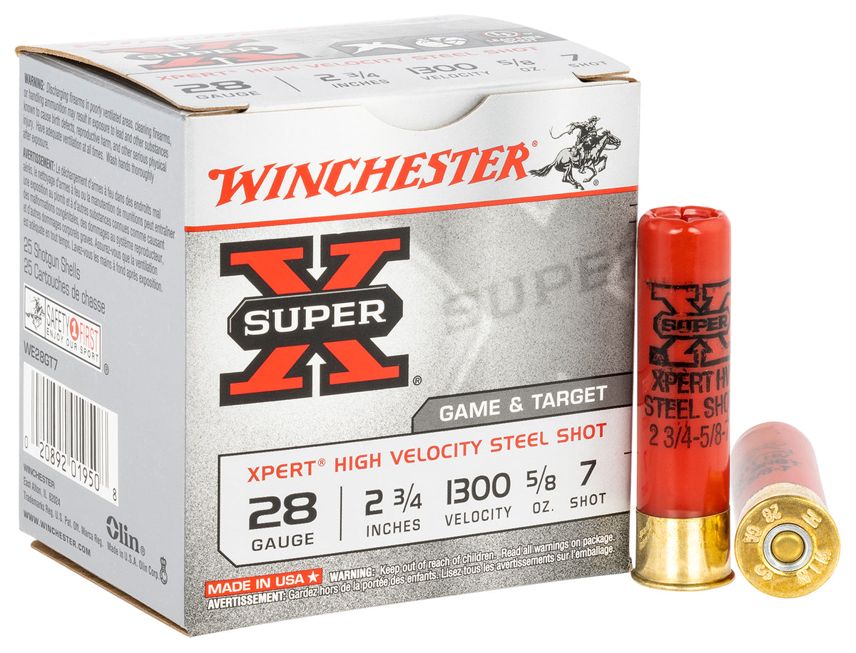 Winchester 28 Gauge Xpert Game & Target HIgh Velocity #7 5/8 oz 2.75 in 25/Box