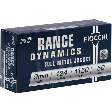 Fiocchi 9mm Luger / Parabellum Range Dynamics Full Metal Jacket 124 Grain 50/Box [Item 1927]
