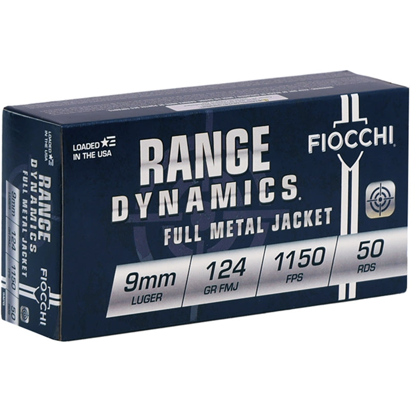 Fiocchi 9mm Luger / Parabellum Range Dynamics Full Metal Jacket 124 Grain 50/Box [Item 1927]