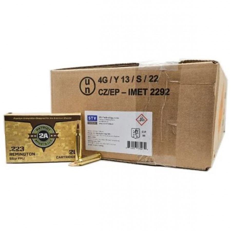 Patriot Sports .223 Remington  Full Metal Jacket 55 Grain 1000/Box