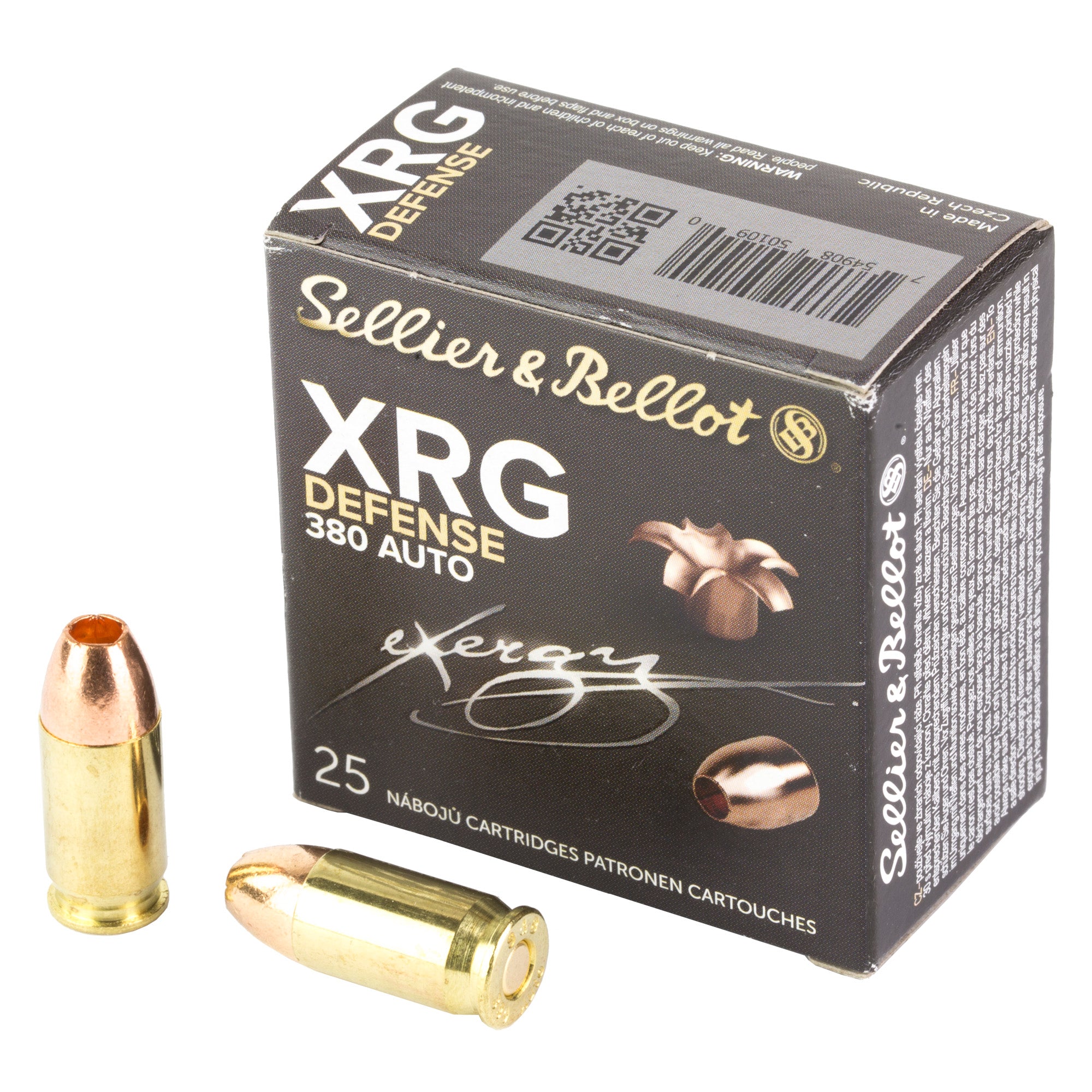 Sellier & Bellot (S&B) SB380XA XRG Solid Copper Hollow Point 77 Grain 380 ACP 1116 fps