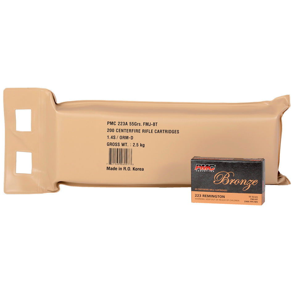 PMC Bronze Rifle Ammo Battle Pack 223 Rem. FMJBT 55 gr. 200 rd.