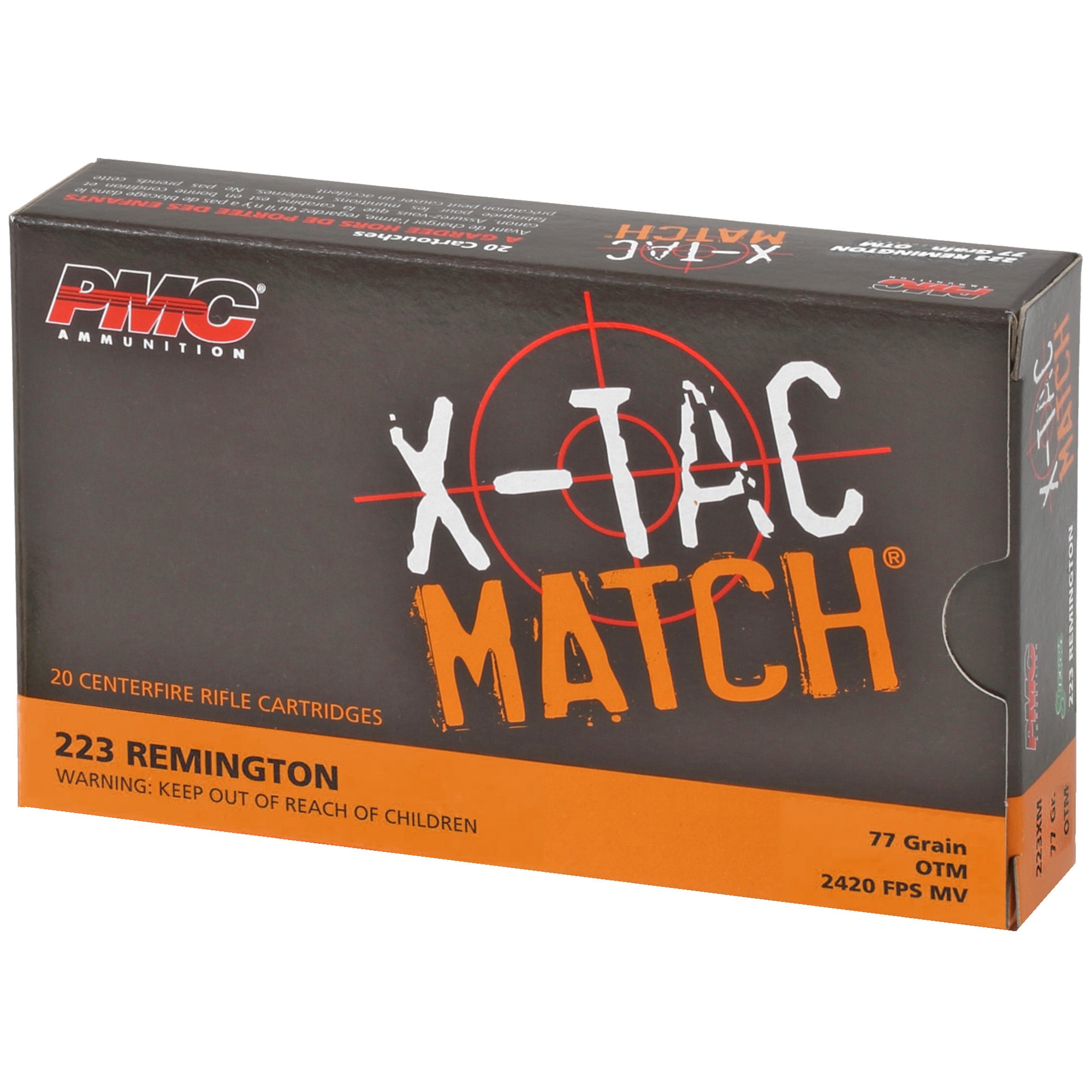PMC .223 Remington X-Tac Match Competition Open Tip Match 77 Grain 20/Box