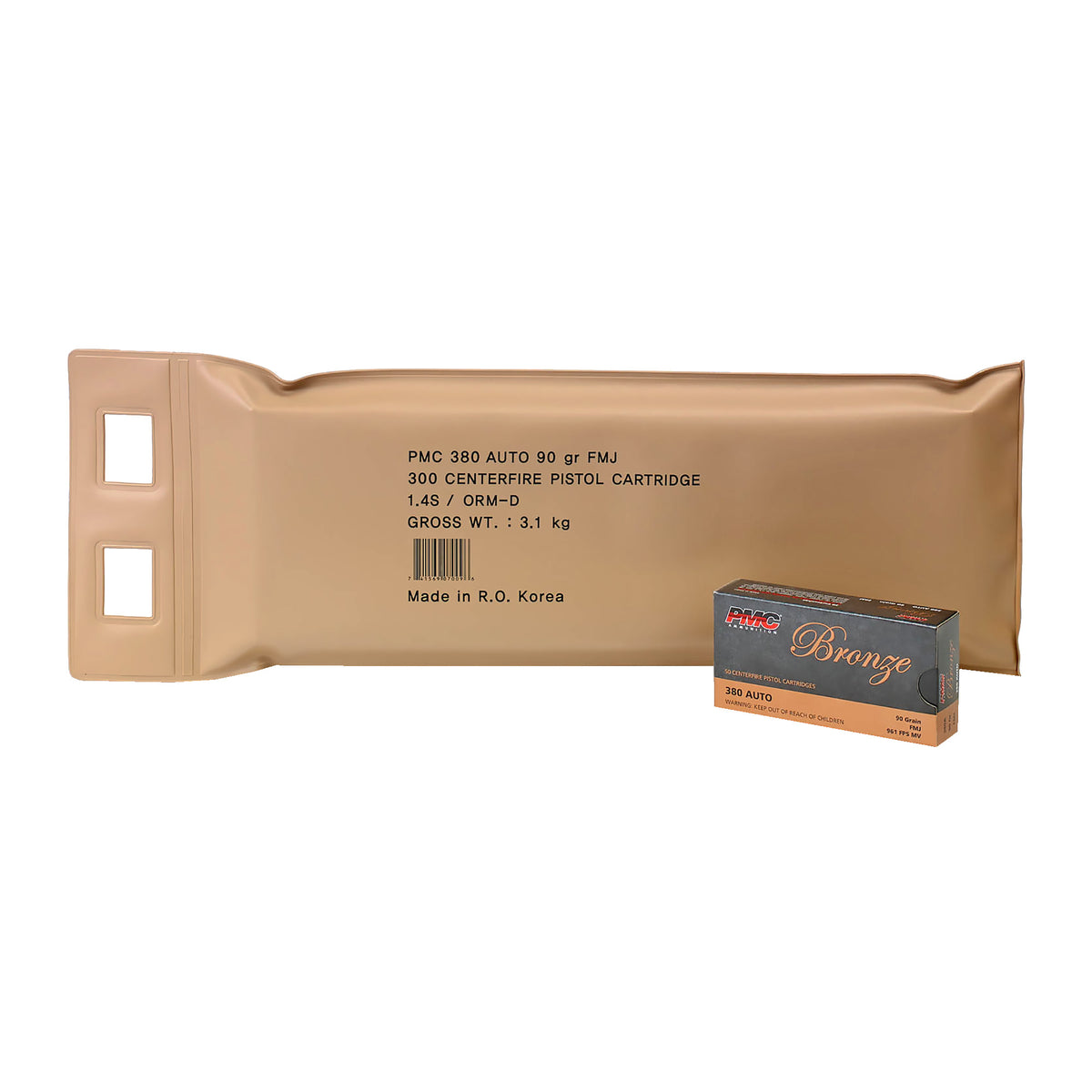 PMC .380 ACP/Auto Bronze Battle Pack Full Metal Jacket 90 Grain 300/Box