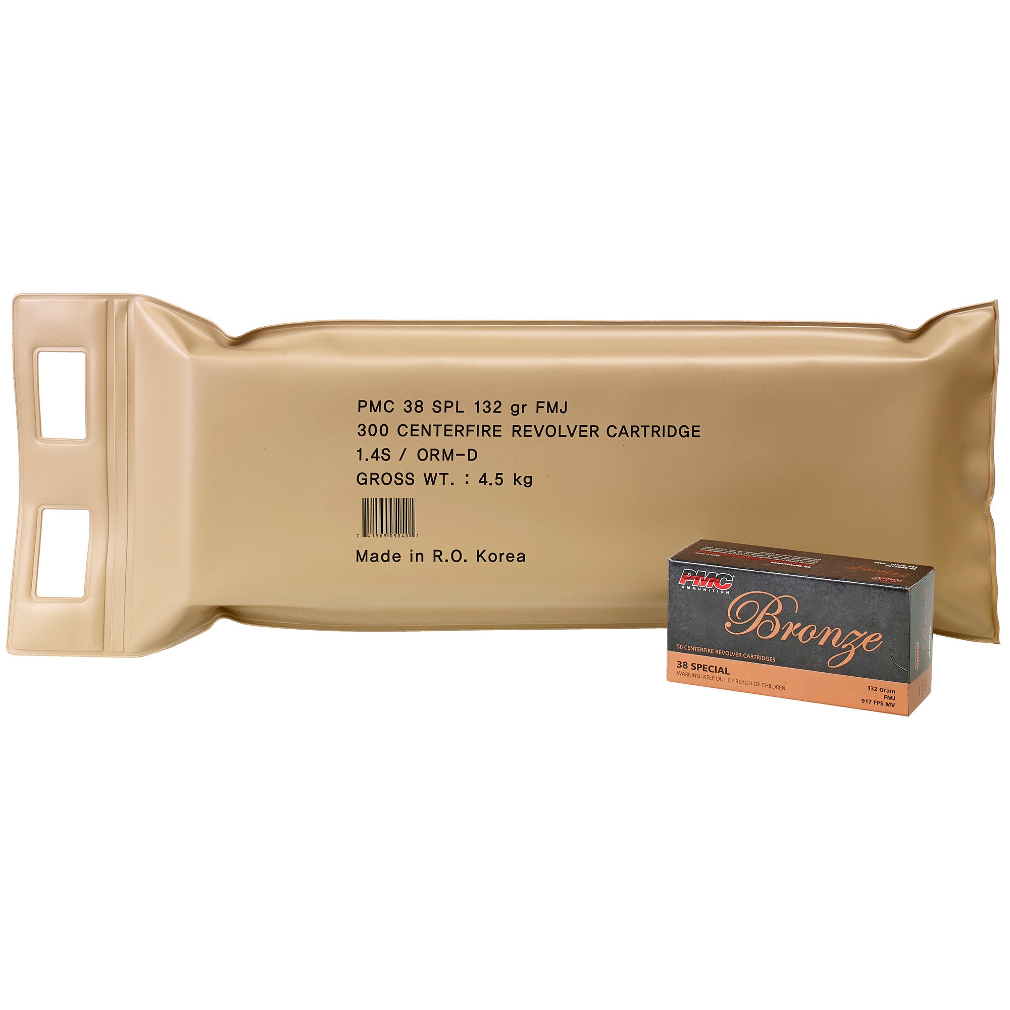 PMC .38 Special Bronze Battle Pack Full Metal Jacket 132 Grain 300/Box