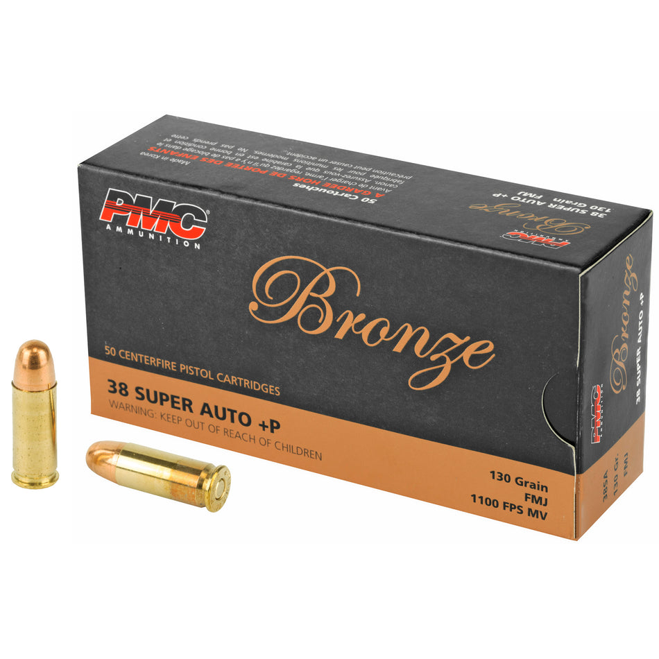 PMC .38 Super Bronze +P Full Metal Jacket 130 Grain 50/Box