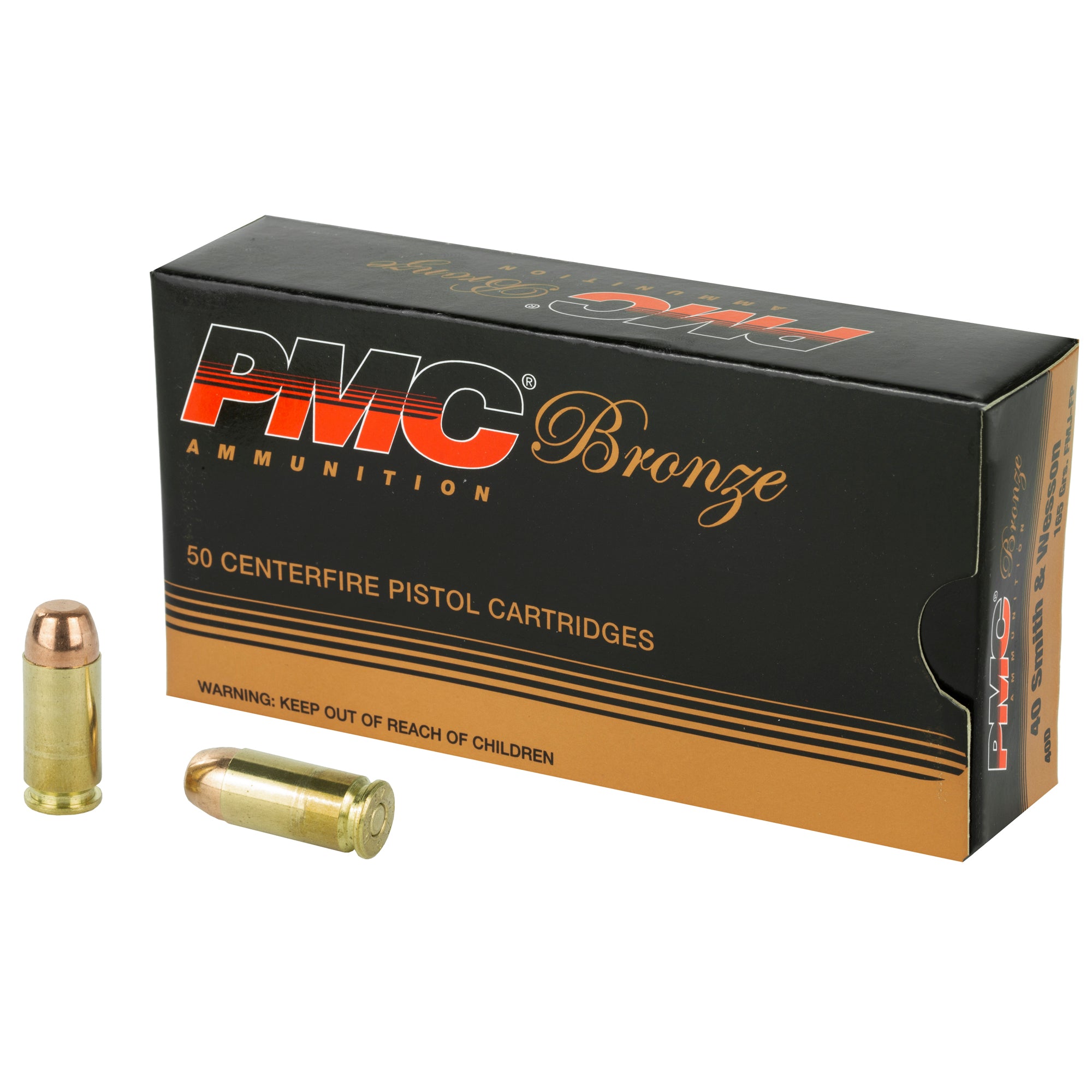 PMC .40 S&W Bronze Full Metal Jacket Flat Point 165 Grain 50/Box