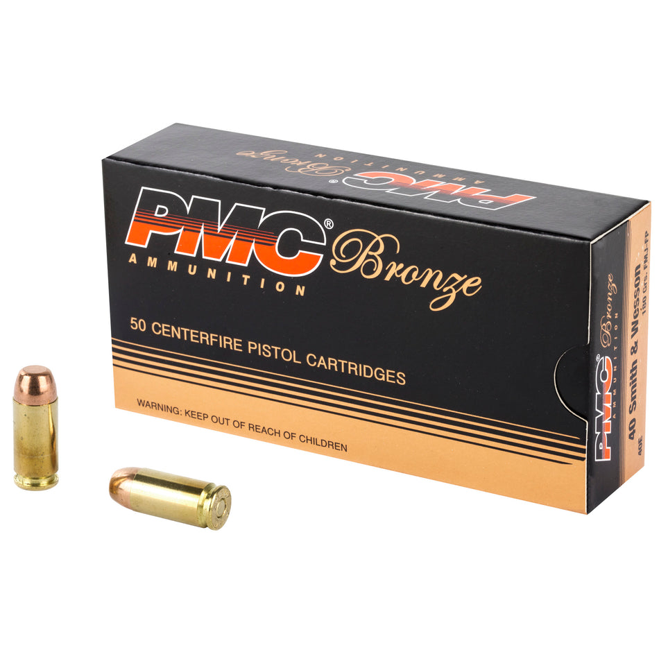 PMC Bronze .40 S&W Full Metal Jacket Flat Point 180 Grain 50 Per Box  - 1000/Case