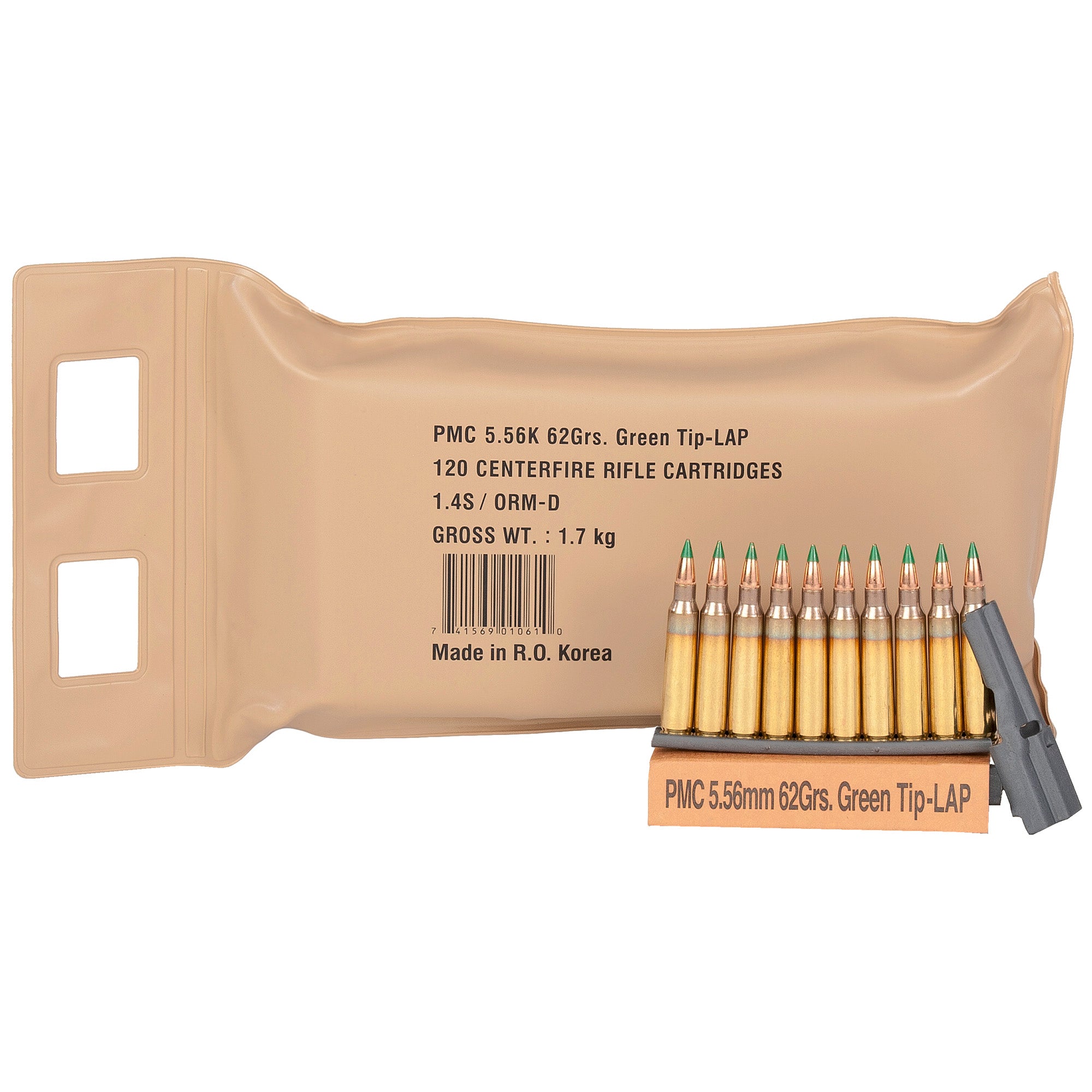 PMC 5.56x45mm NATO X-Tac Battle Pack Light Armor Piercing Green Tip 62 Grain 120/Box [Item 305]