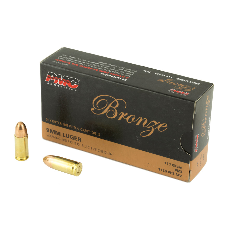 PMC Bronze 9mm Luger 115gr FMJ 9A - 50 per Box / 1000 per Case